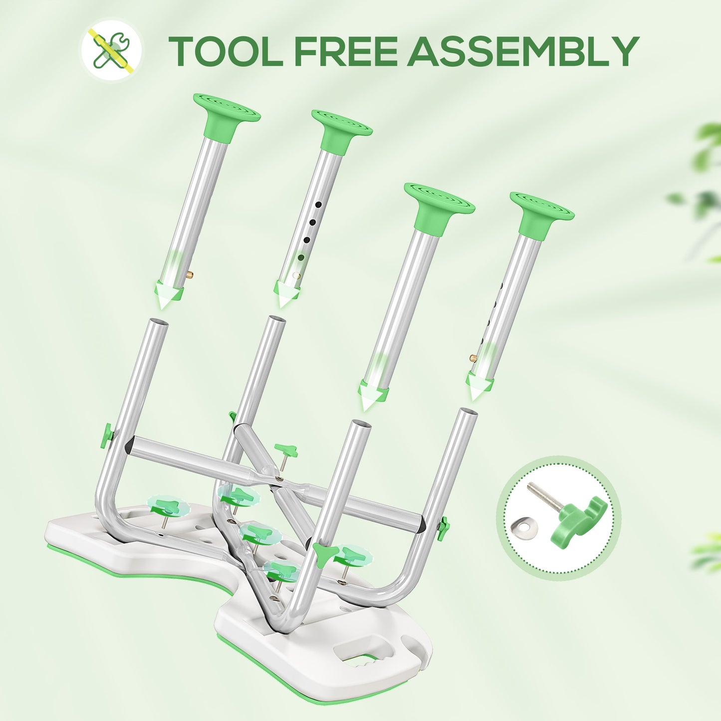 Height Adjustable Shower Stool with Suction Grab Rail U-Shaped Padded Seat