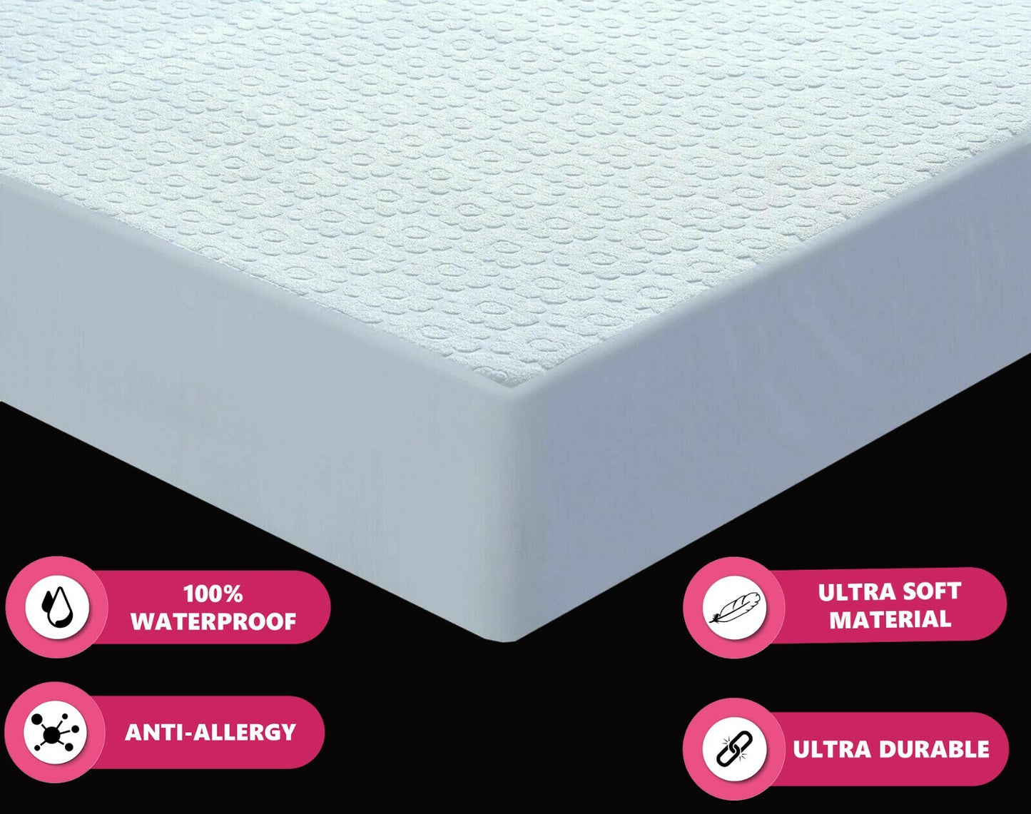Waterproof Non Noisy Mattress Protector Fitted Sheet Single Double King Size Bed