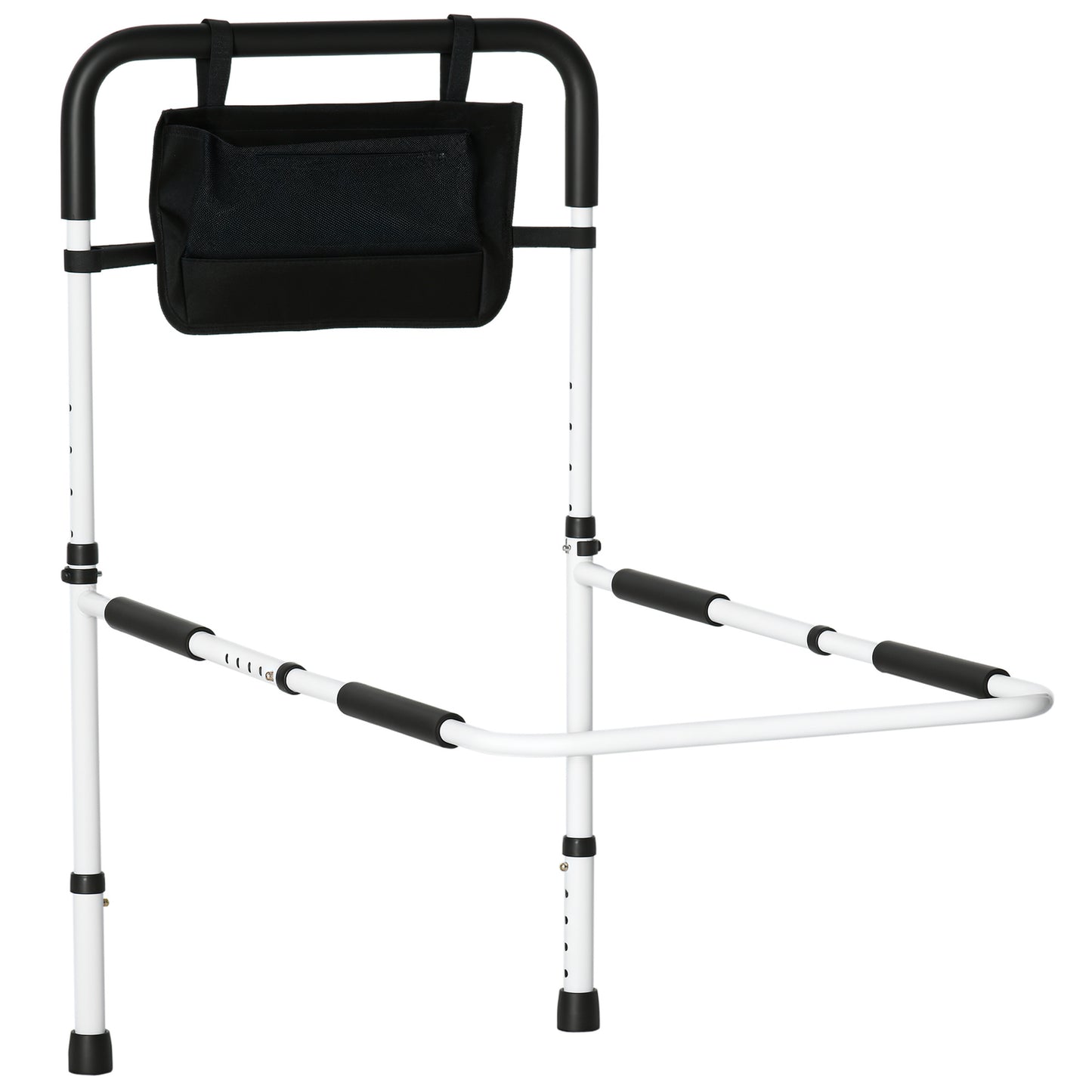 Safety Bed Rail Adjustable Bed Assist Rail with Pocket for Disabled and Senior