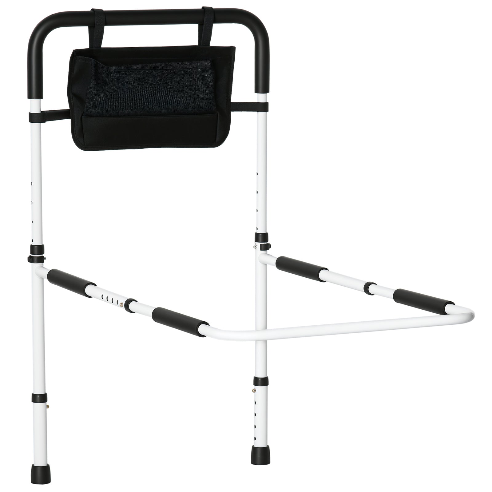 Safety Bed Rail Adjustable Bed Assist Rail with Pocket for Disabled and Senior