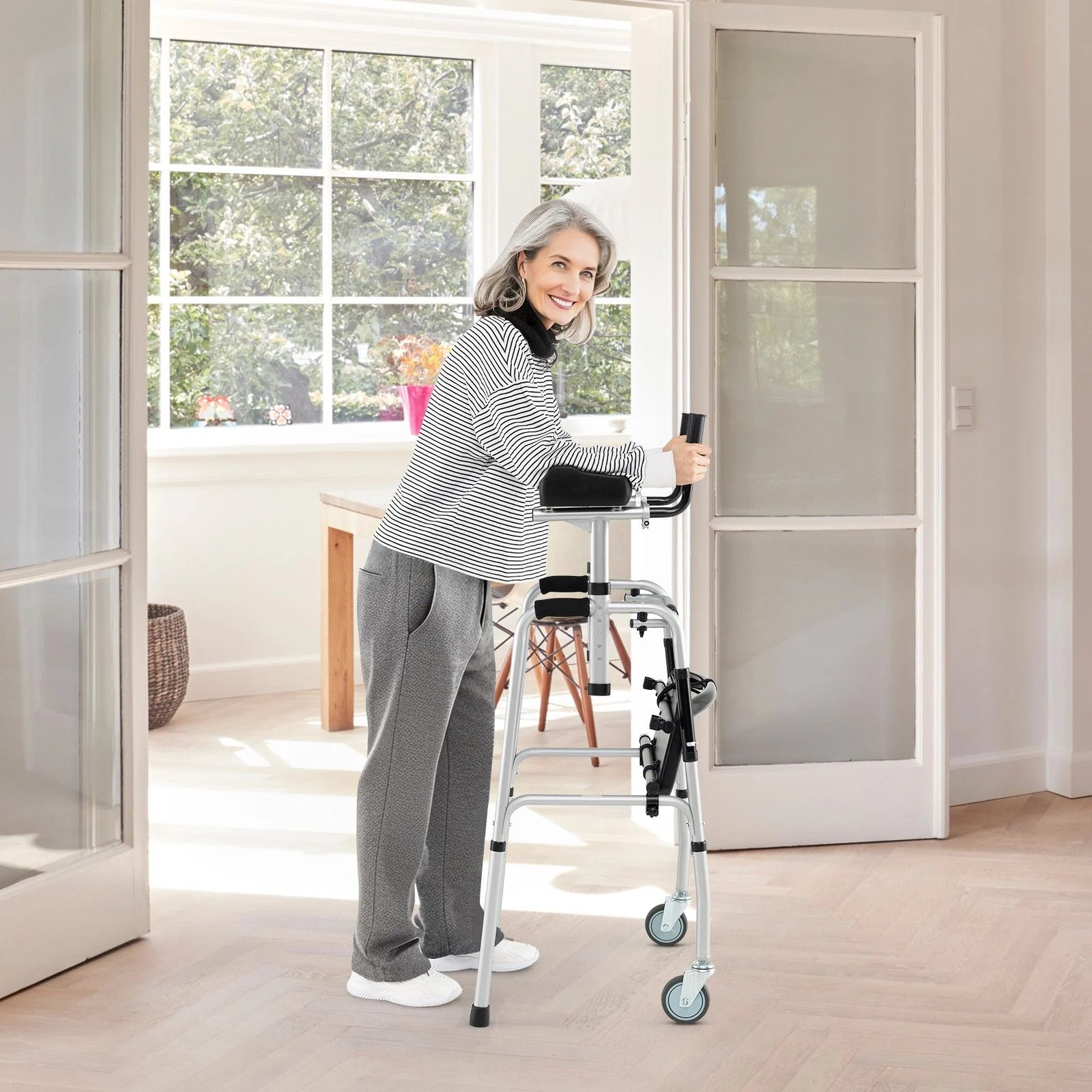 Versatile Rolling Walker with Padded Seat and 2 Premium Wheels