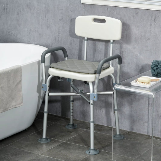 Aluminium Shower Chair Adjustable Bath Stool for Senior Disabled Pregnant