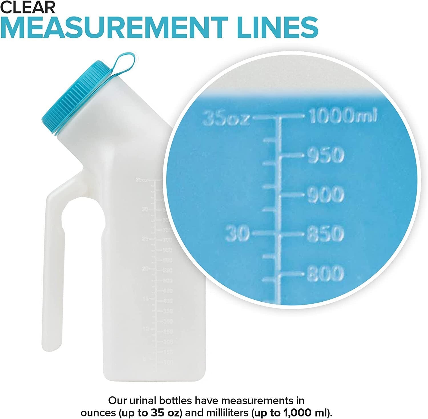 2PCS Male Urinal Portable Incontinence Bottle for Men Travel W/ Night Light - UK