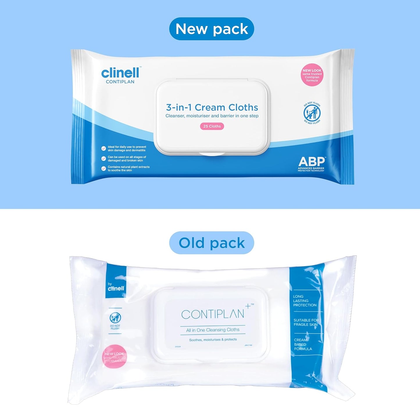 CONTIPLAN Incontinence Cleansing Cloths with Barrier Pack of 1 (25 Cloths)