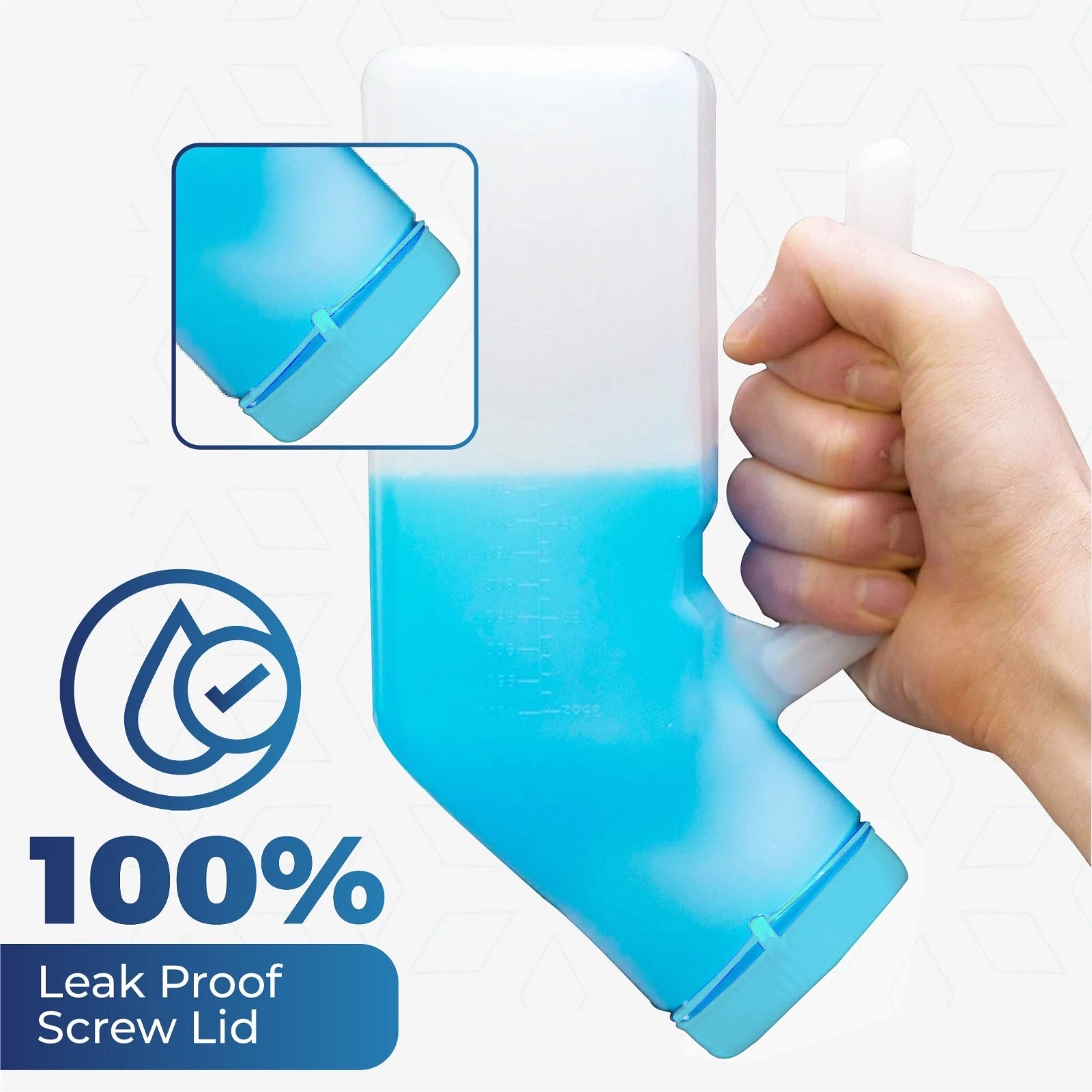 2PCS Male Urinal Portable Incontinence Bottle for Men Travel W/ Night Light - UK