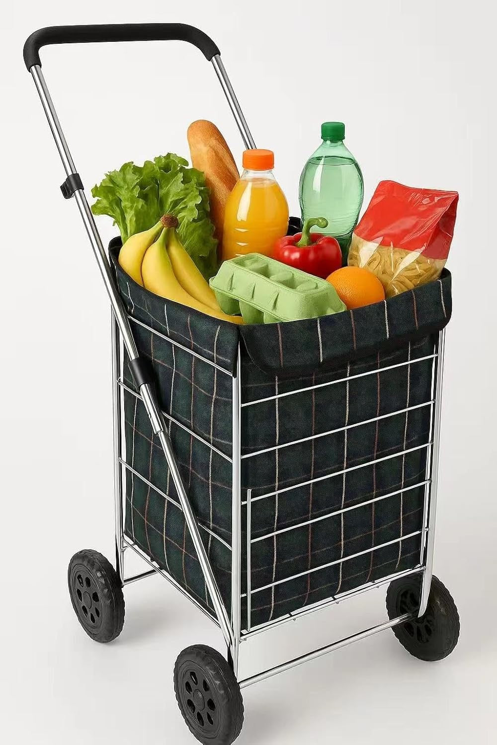 4 Wheel Shopping Cart Trolley Folding Mobility Large Travel Premium 51L Bag Case