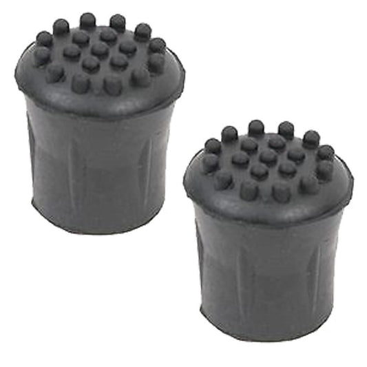 Heavy Duty Walking Stick Rubber Ferrules 2Pc Black 16Mm Cane Crutch Bottom End