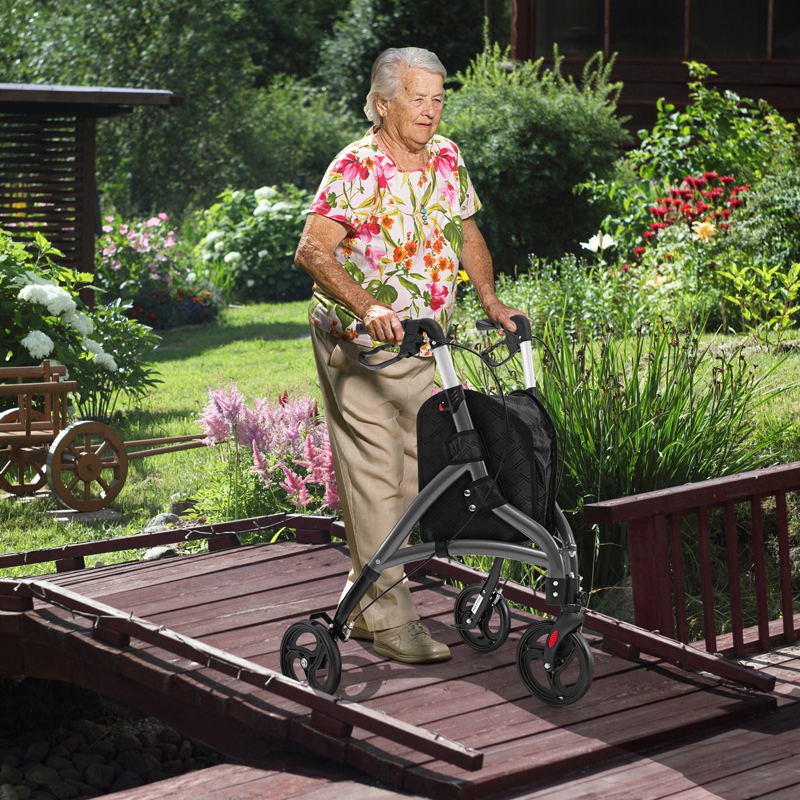Walker for Seniors Foldable Rollator Walker with Lightweight Aluminum Frame