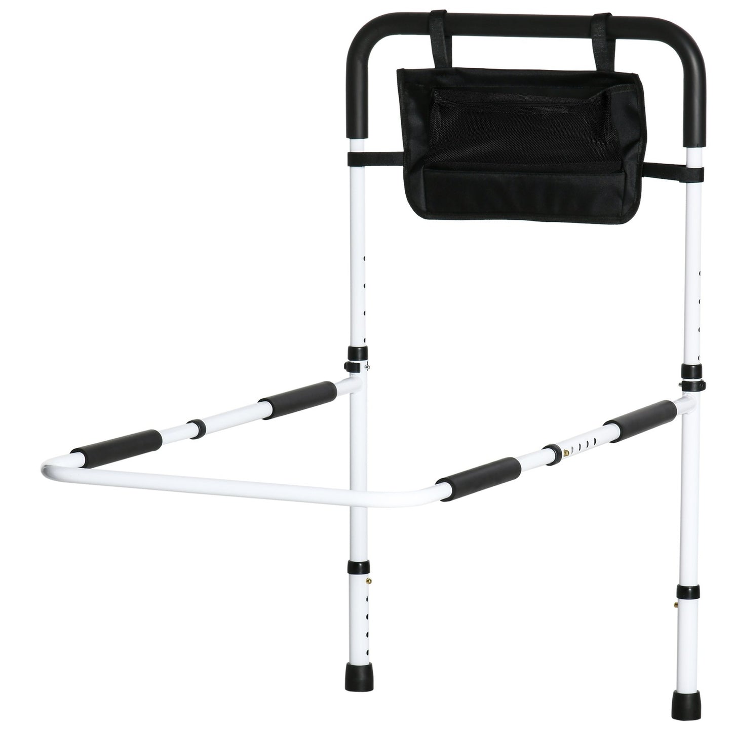 Safety Bed Rail Adjustable Bed Assist Rail with Pocket for Disabled and Senior