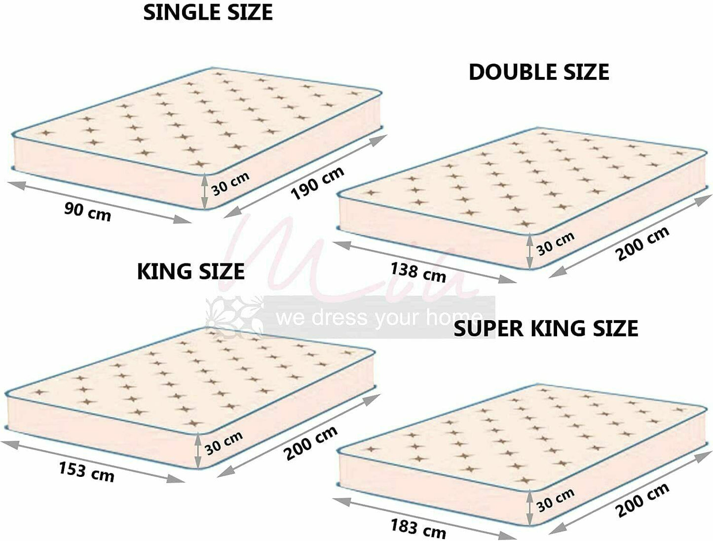Waterproof Non Noisy Mattress Protector Fitted Sheet Single Double King Size Bed