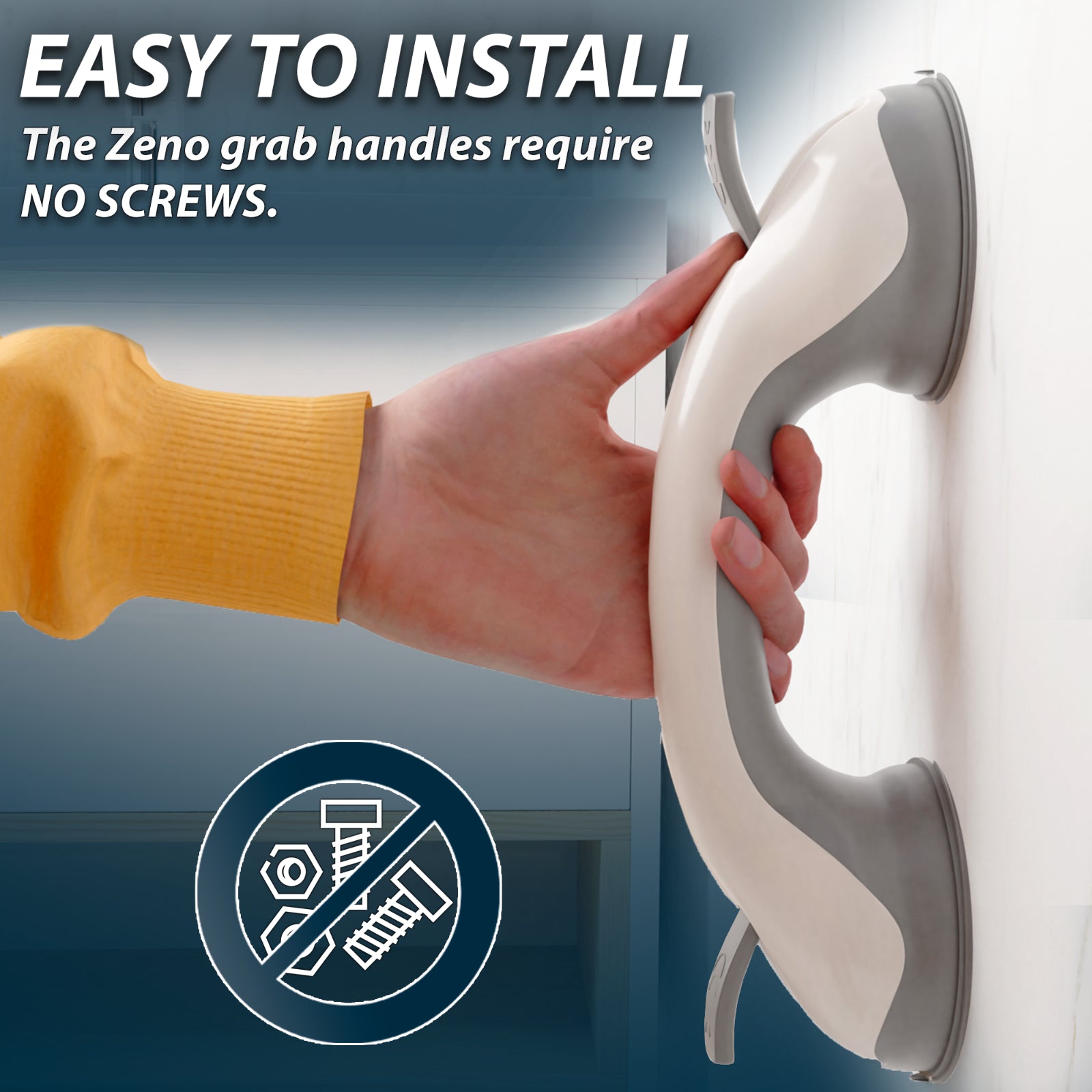 2 X SAFETY SUPPORT HAND RAIL HANDLE BAR GRIP GRAB SUCTION BATH BATHROOM SHOWER