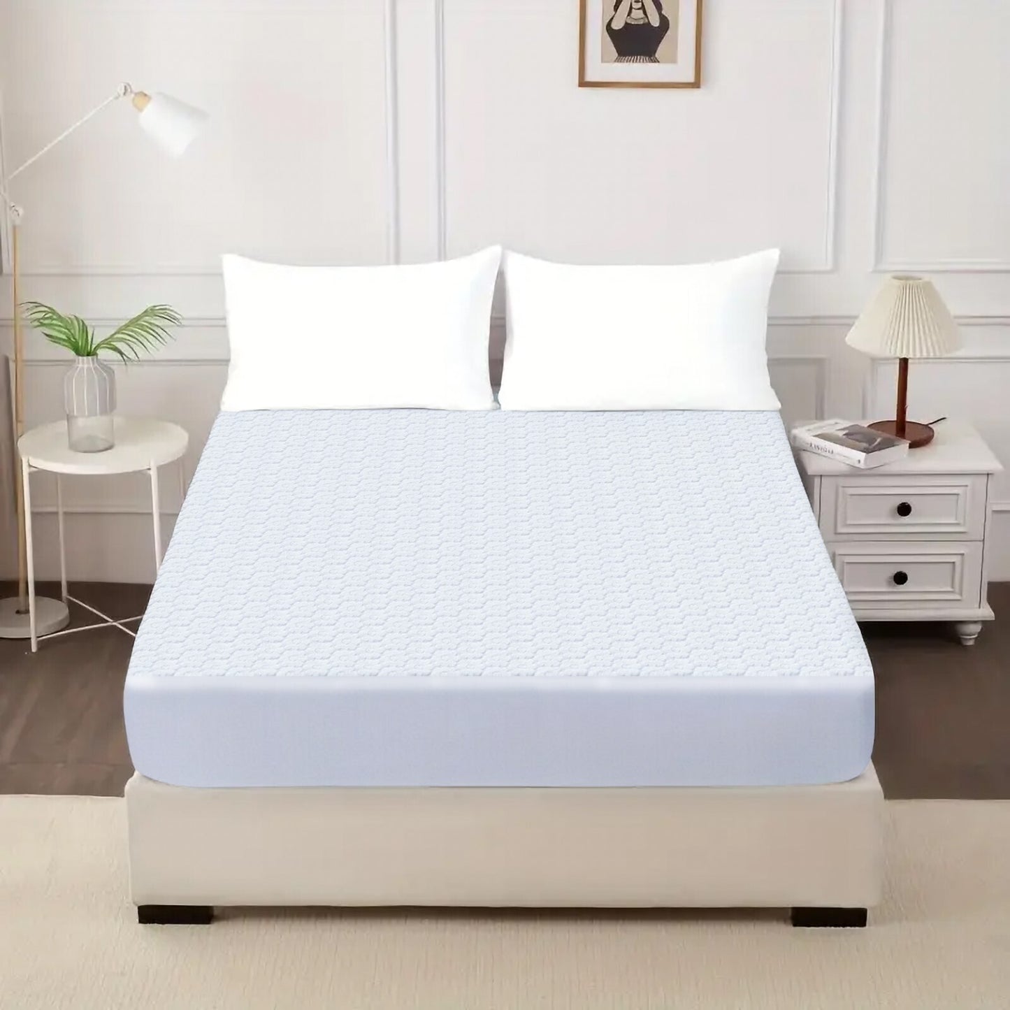 Waterproof Non Noisy Mattress Protector Fitted Sheet Single Double King Size Bed