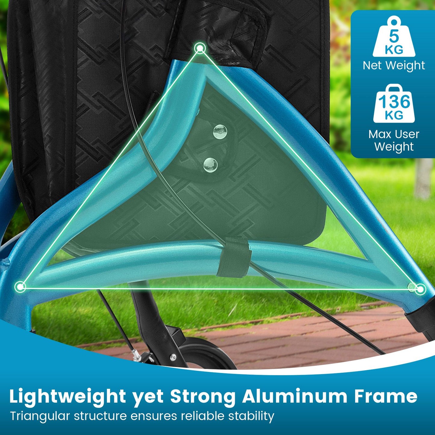 Walker for Seniors Foldable Rollator Walker with Lightweight Aluminum Frame