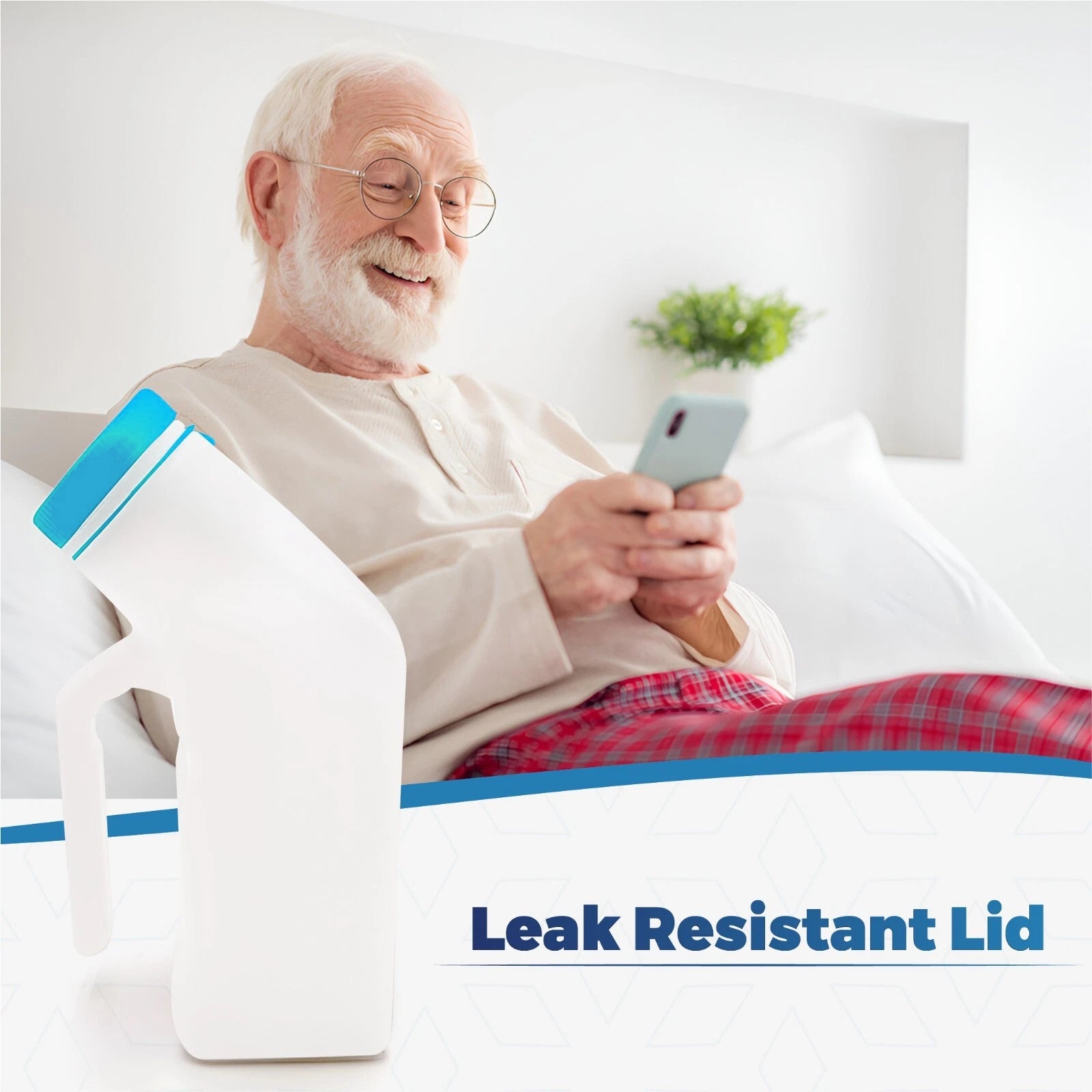 2PCS Male Urinal Portable Incontinence Bottle for Men Travel W/ Night Light - UK