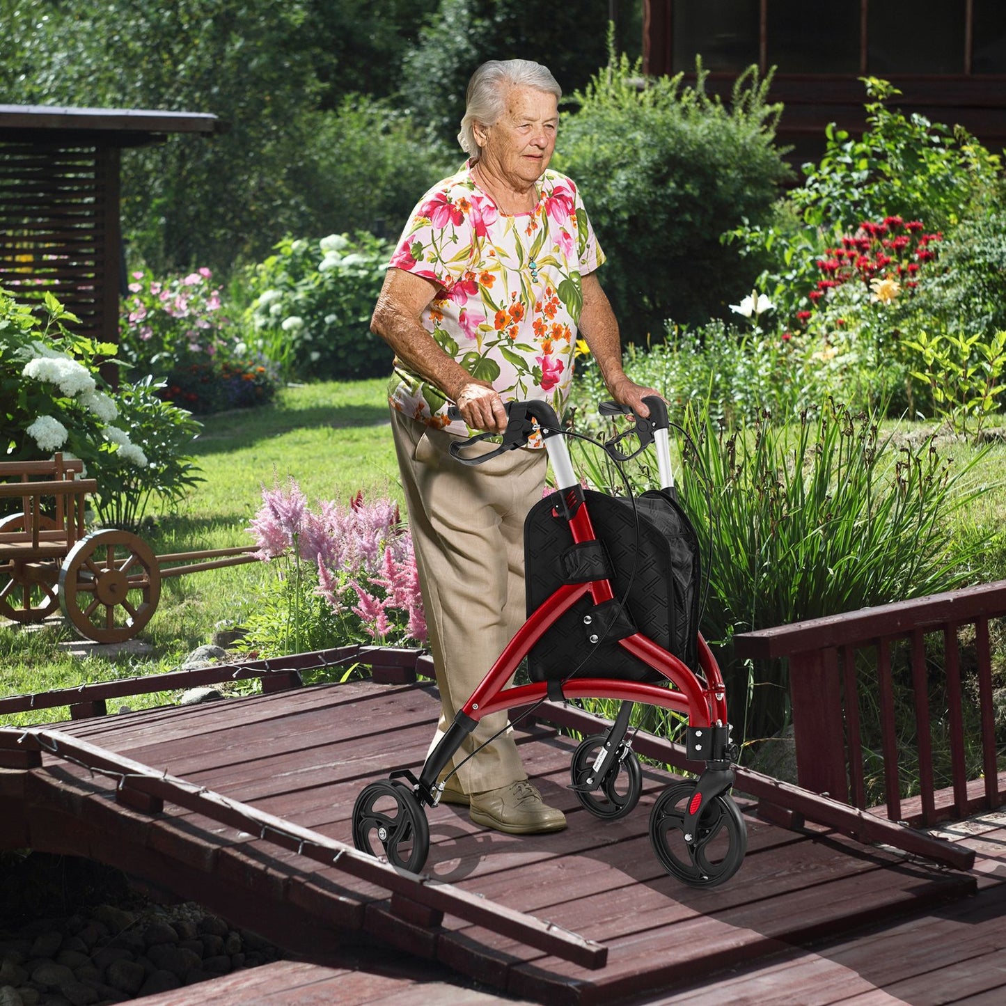 Walker for Seniors Foldable Rollator Walker with Lightweight Aluminum Frame