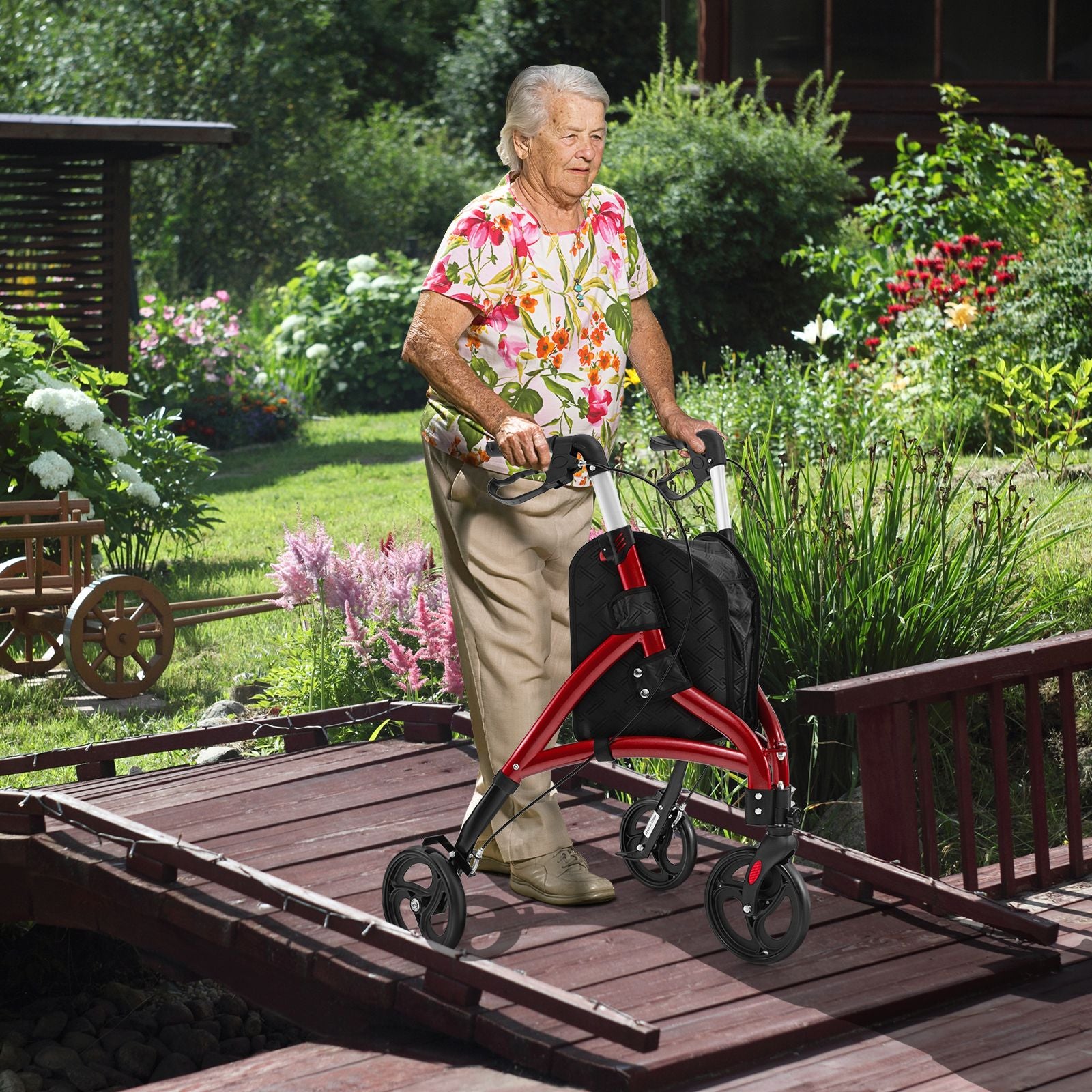 Walker for Seniors Foldable Rollator Walker with Lightweight Aluminum Frame