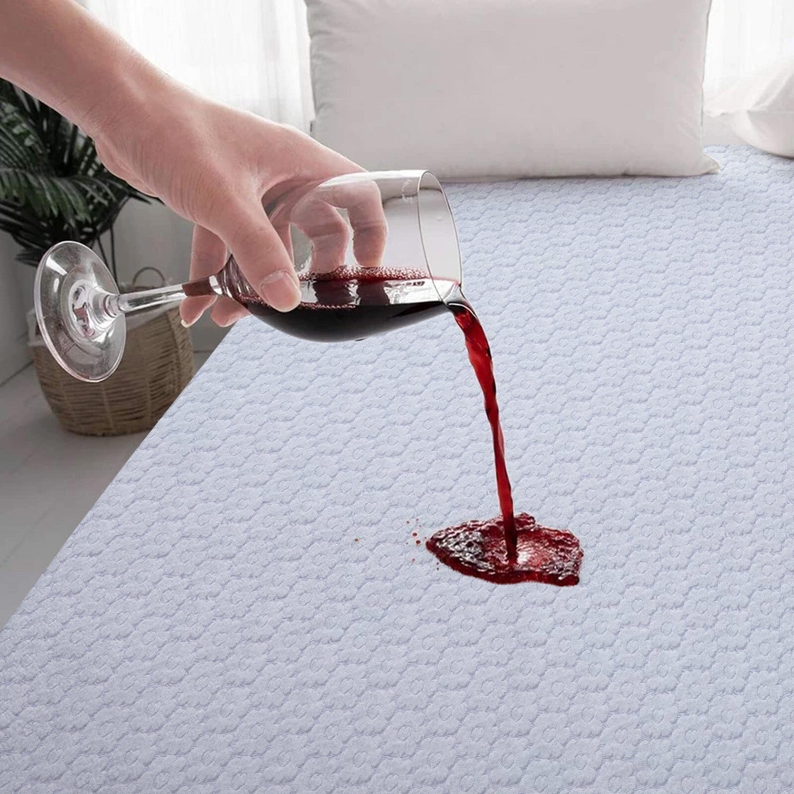 Waterproof Non Noisy Mattress Protector Fitted Sheet Single Double King Size Bed