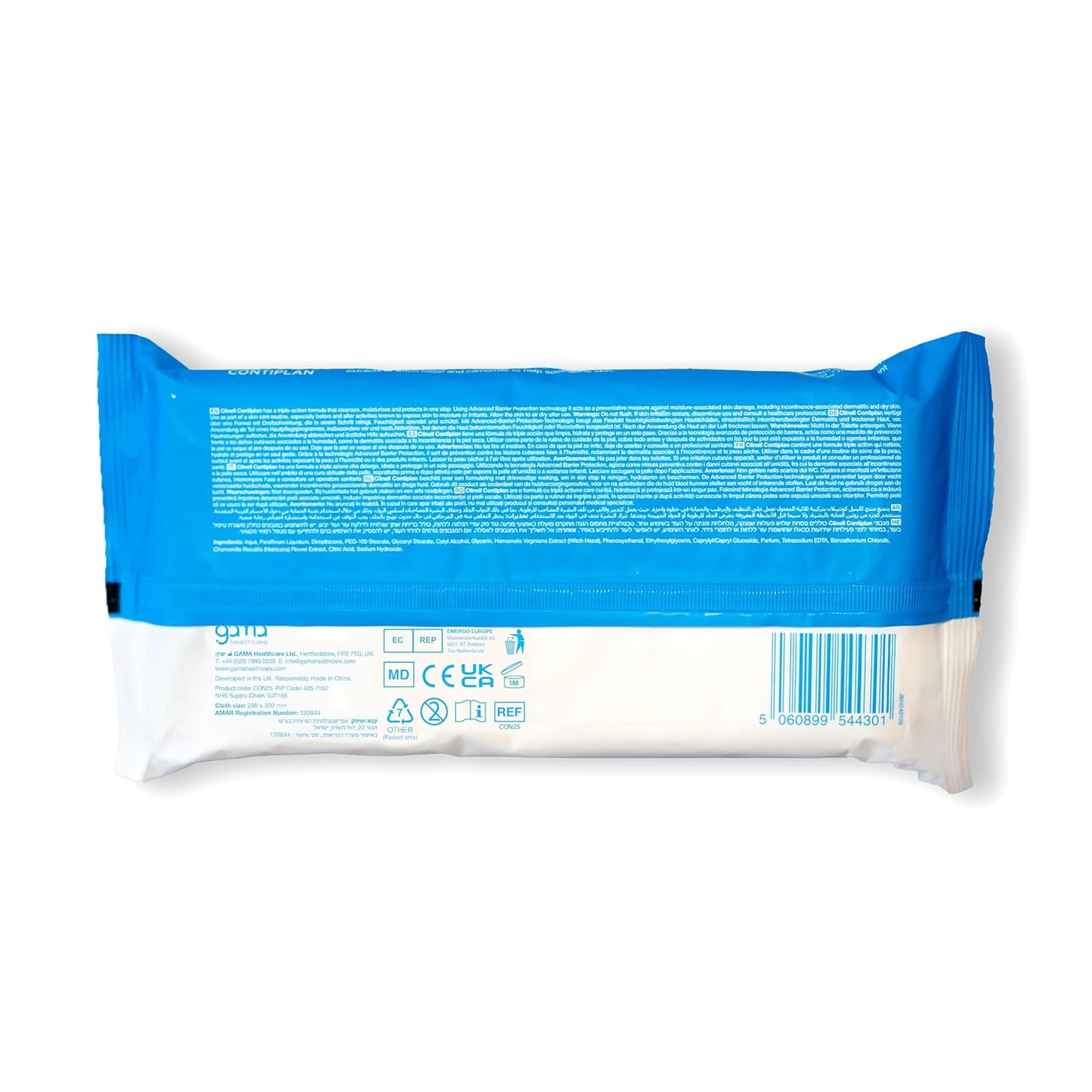 CONTIPLAN Incontinence Cleansing Cloths with Barrier Pack of 1 (25 Cloths)