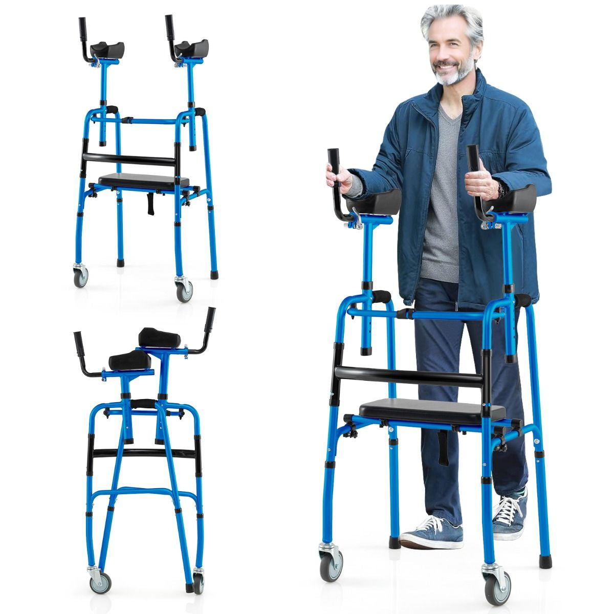 Versatile Rolling Walker with Padded Seat and 2 Premium Wheels
