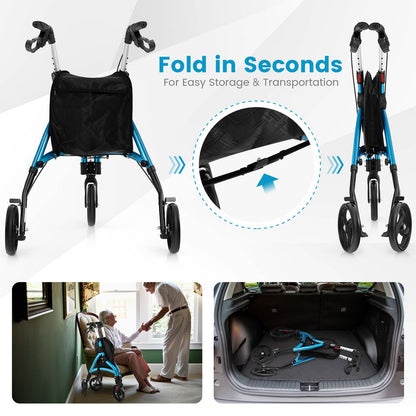 Walker for Seniors Foldable Rollator Walker with Lightweight Aluminum Frame
