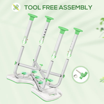 Height Adjustable Shower Stool with Suction Grab Rail U-Shaped Padded Seat
