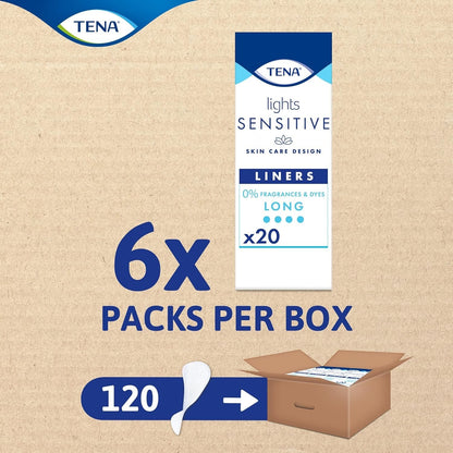 TENA Lights Long Liner 120 Incontinence Liners for Women with Sensitive Skin