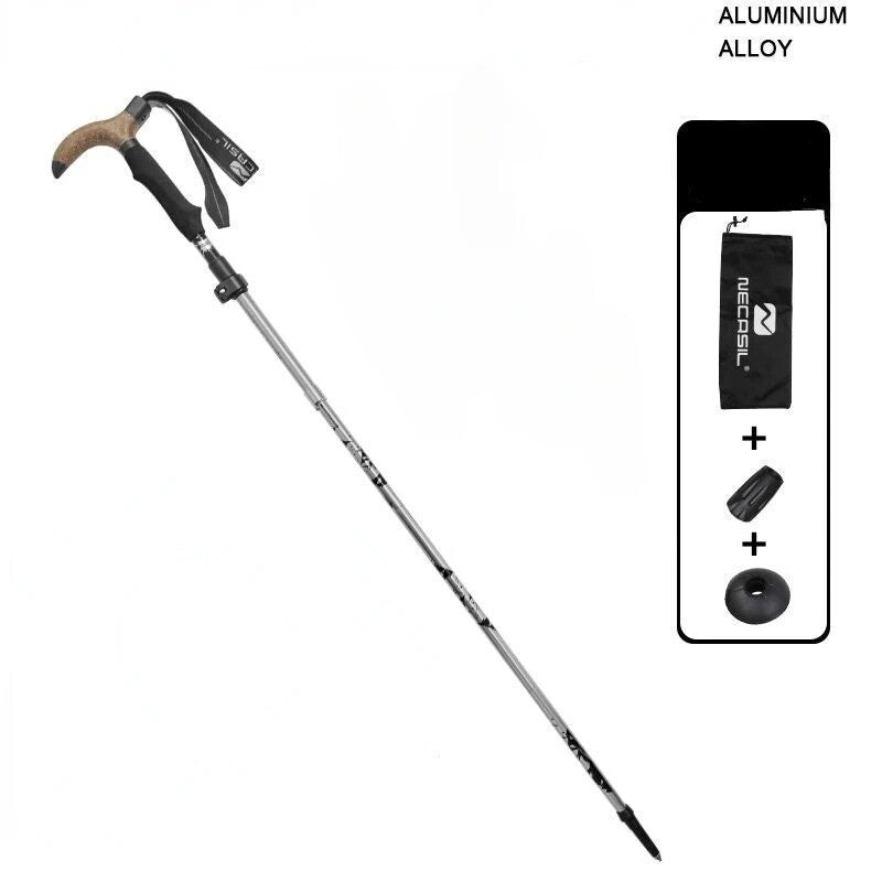 Folding T-Handle Walking Cane – Adjustable Aluminum Alloy Trekking Pole & Crutch