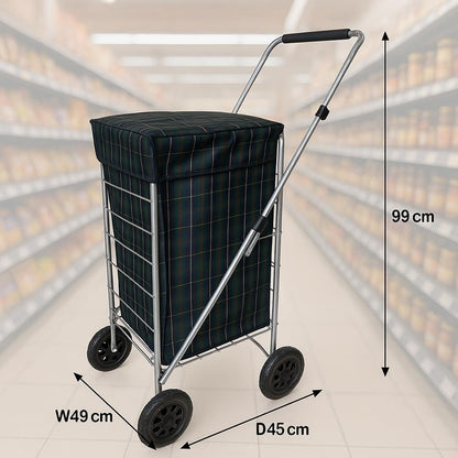 4 Wheel Shopping Cart Trolley Folding Mobility Large Travel Premium 51L Bag Case