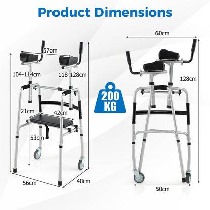 Versatile Rolling Walker with Padded Seat and 2 Premium Wheels
