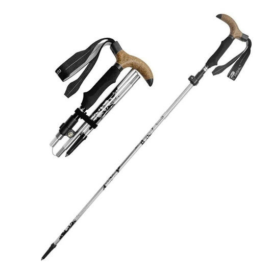 Folding T-Handle Walking Cane – Adjustable Aluminum Alloy Trekking Pole & Crutch