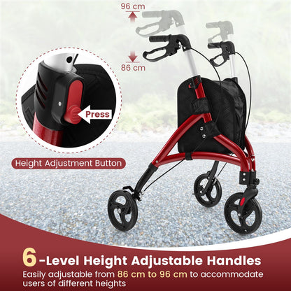 Walker for Seniors Foldable Rollator Walker with Lightweight Aluminum Frame