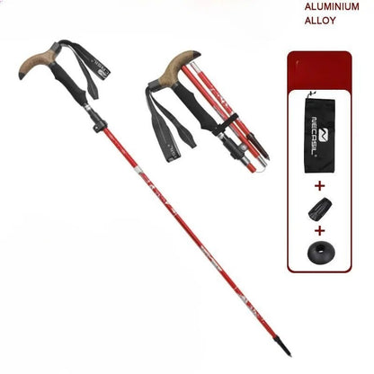 Folding T-Handle Walking Cane – Adjustable Aluminum Alloy Trekking Pole & Crutch