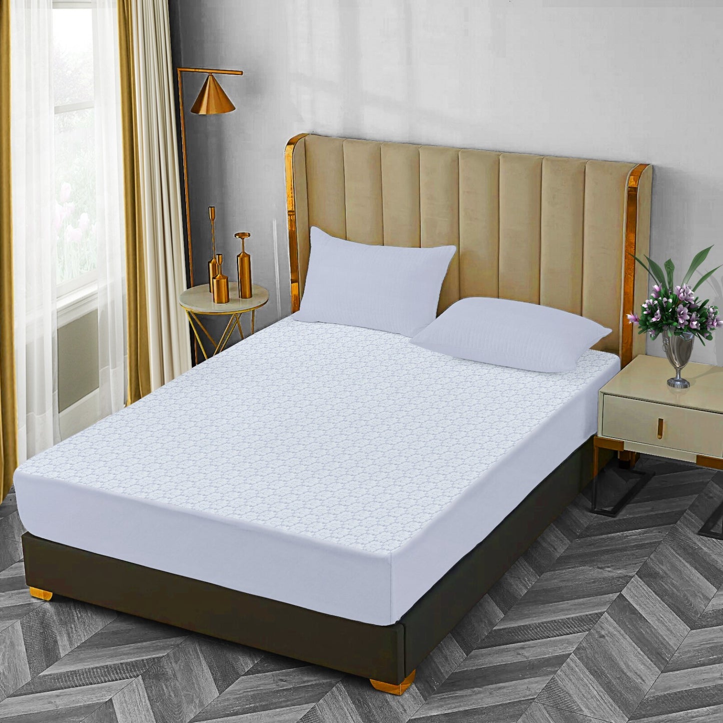 Waterproof Non Noisy Mattress Protector Fitted Sheet Single Double King Size Bed