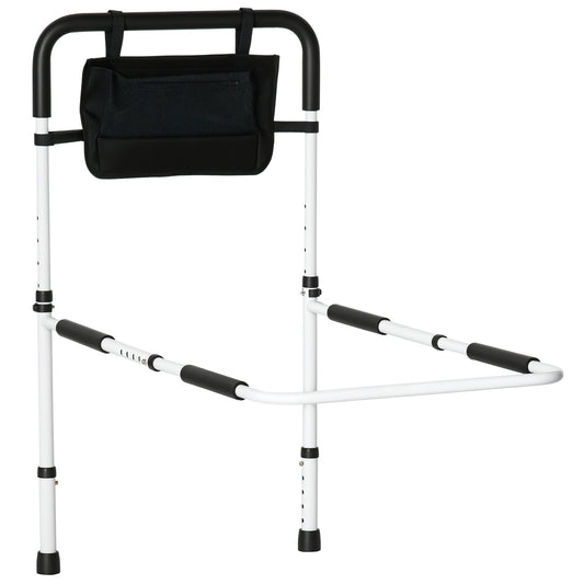 Safety Bed Rail Adjustable Bed Assist Rail with Pocket for Disabled and Senior