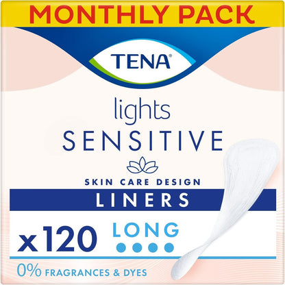 TENA Lights Long Liner 120 Incontinence Liners for Women with Sensitive Skin