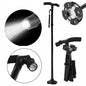 Folding LCD Walking Stick Cane with Flashlight for Senior Aluminium Travel Hiking Cane Trekking Pole Crutch Handle Strap 5 Gears