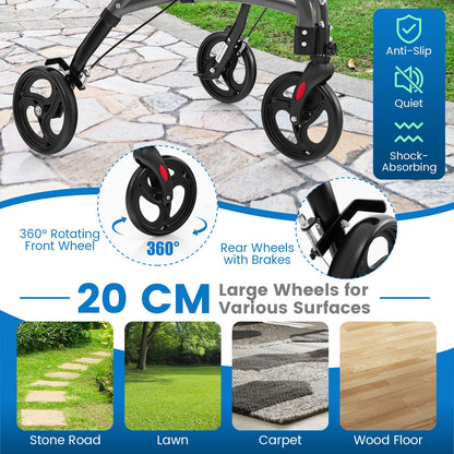 Walker for Seniors Foldable Rollator Walker with Lightweight Aluminum Frame