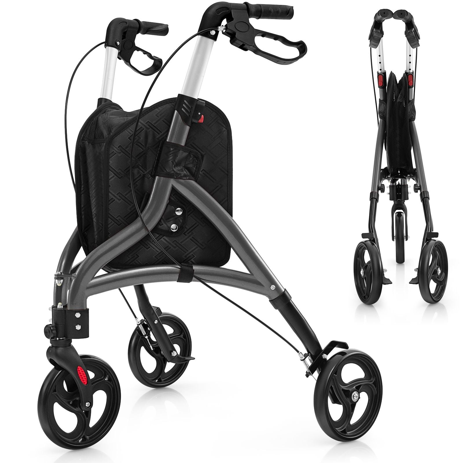 Walker for Seniors Foldable Rollator Walker with Lightweight Aluminum Frame