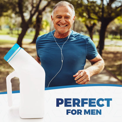 2PCS Male Urinal Portable Incontinence Bottle for Men Travel W/ Night Light - UK