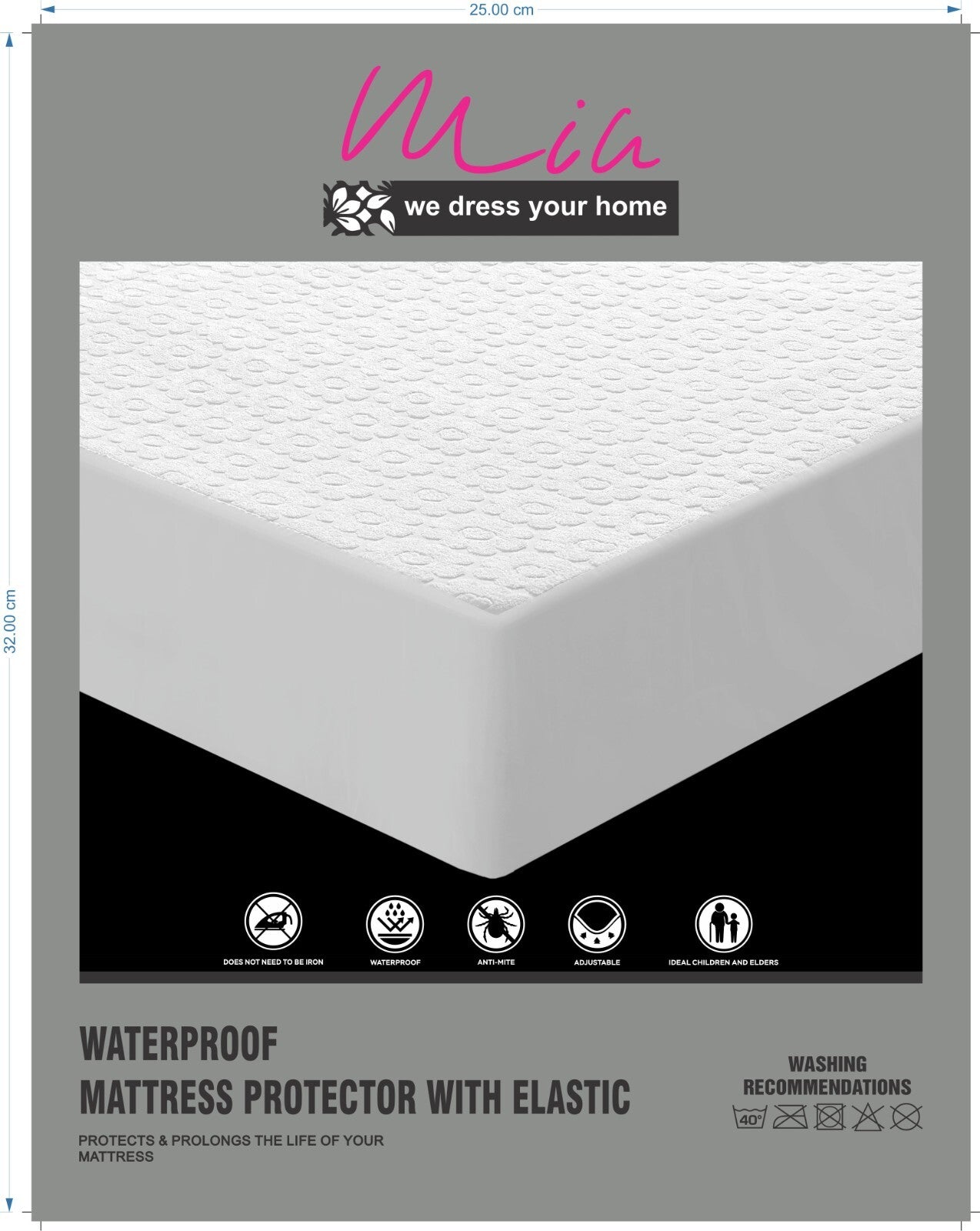 Waterproof Non Noisy Mattress Protector Fitted Sheet Single Double King Size Bed