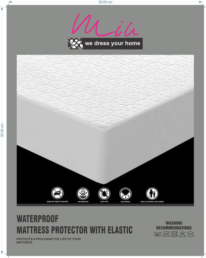 Waterproof Non Noisy Mattress Protector Fitted Sheet Single Double King Size Bed