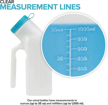 2PCS Male Urinal Portable Incontinence Bottle for Men Travel W/ Night Light - UK