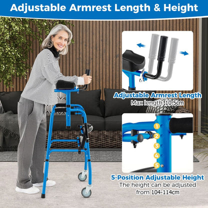 Versatile Rolling Walker with Padded Seat and 2 Premium Wheels
