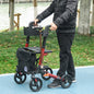 Adjustable 4 Wheel Rollator W/ Seat Bag Folding Mobility Walker