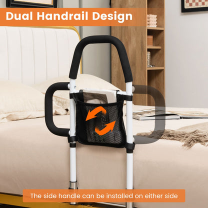 Bed Rail with Dual Handrail for Elderly Adults Support up to 300 LBS