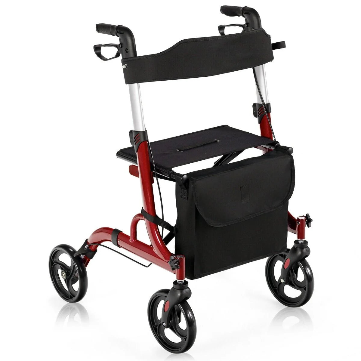 2 in 1 Walker Aluminium Mobility Walking Aid with Seat Adjustable