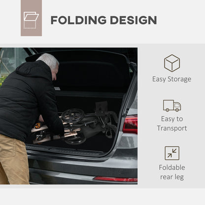 Adjustable 4 Wheel Rollator W/ Seat Bag Folding Mobility Walker