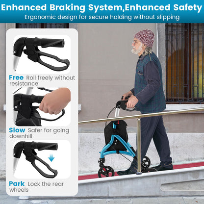 Walker for Seniors Foldable Rollator Walker with Lightweight Aluminum Frame