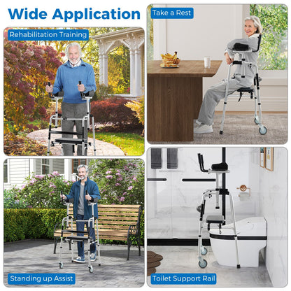 Versatile Rolling Walker with Padded Seat and 2 Premium Wheels