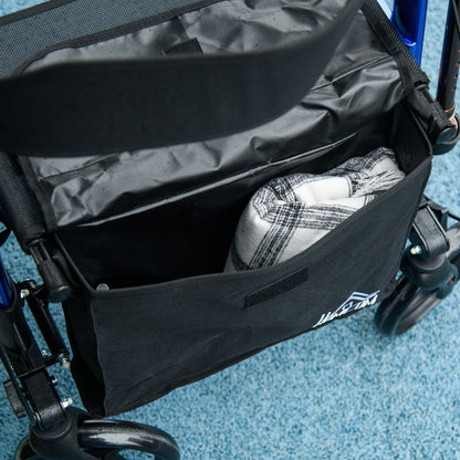 Adjustable 4 Wheel Rollator W/ Seat Bag Folding Mobility Walker